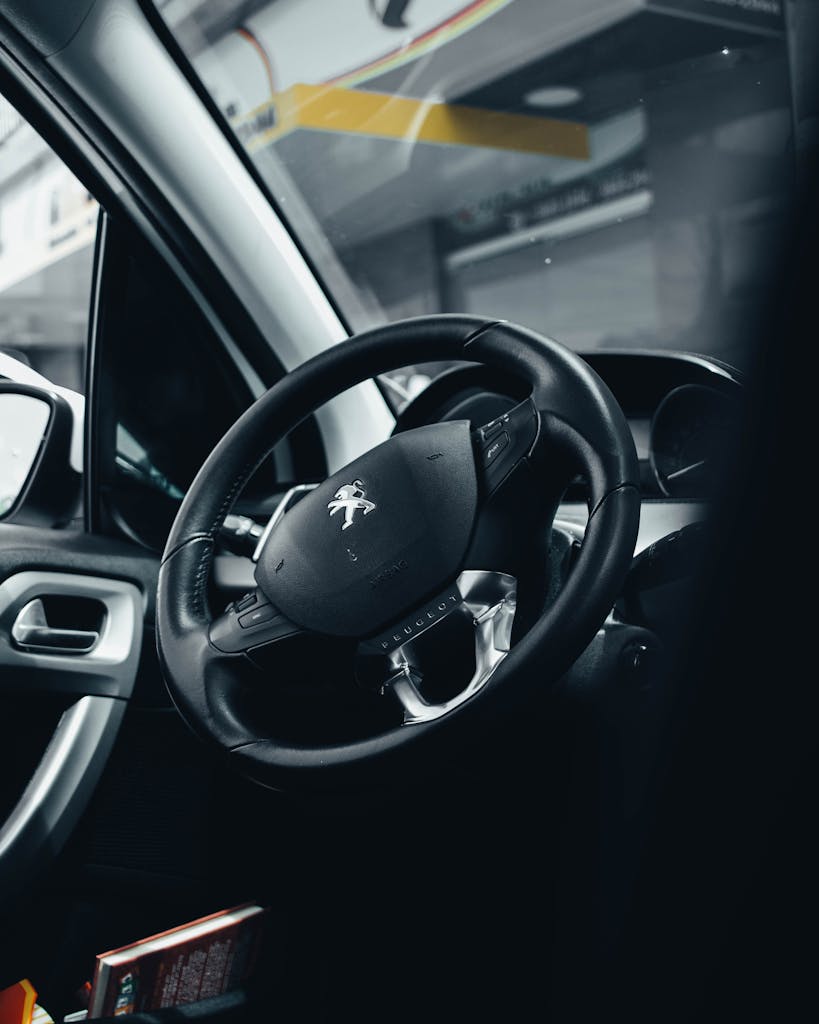 Black Peugeot Steering Wheel